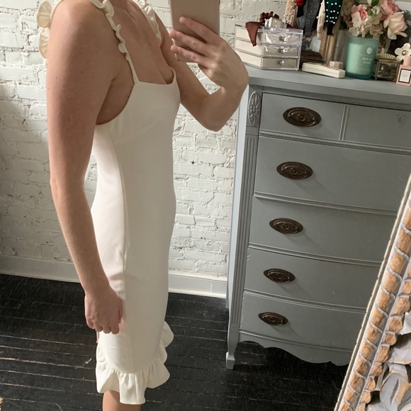 NWOT NEVER WORN Likely Carmen White Ruffle Dress - Picture 2 of 7